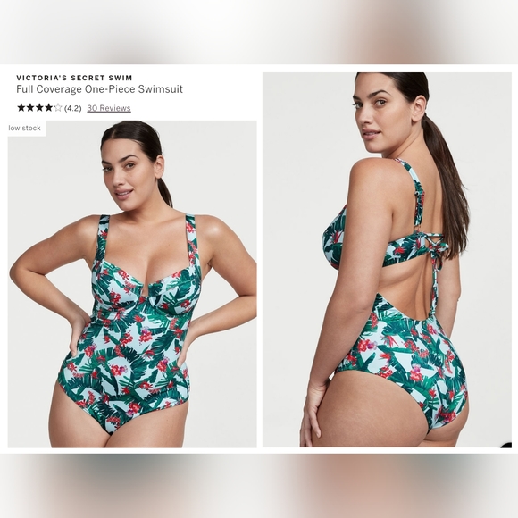 Victoria's secret swim very sexy full coverage one-piece swimsuit TROPICAL XL - Picture 1 of 8